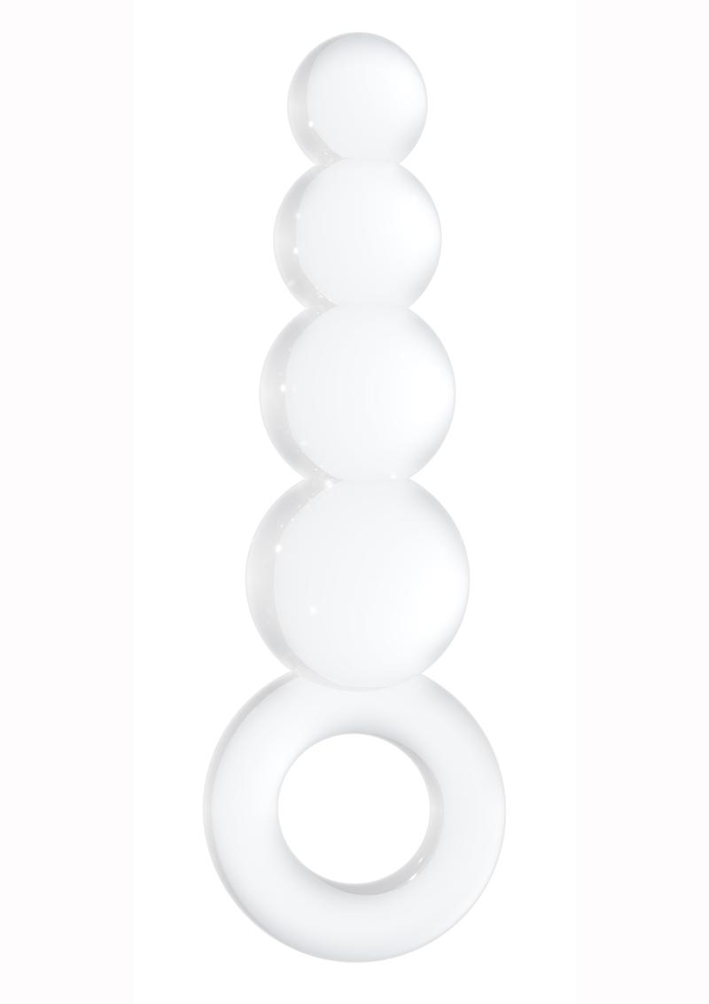 Tapón anal de vidrio de borosilicato Chrystalino Tickler blanco de 4,5 pulgadas