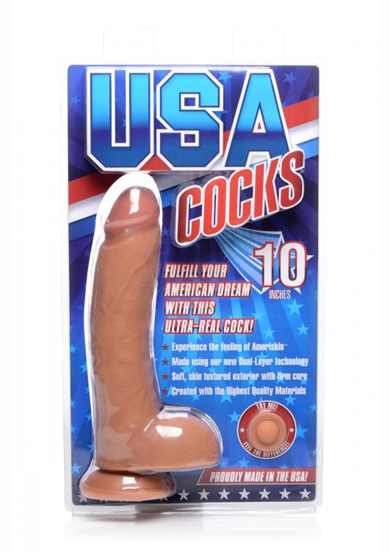 Usa Cocks Ameriskin Dildo 10 Bronceado