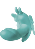 Vibrador con control remoto inalámbrico de doble motor recargable por USB de silicona con efecto mariposa, resistente al agua, color verde azulado