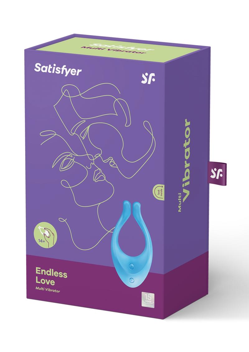 Satisfyer Partner Multifun 1 Silicone Singles Or Partner Vibrator USB Rechargeable Waterproof Blue