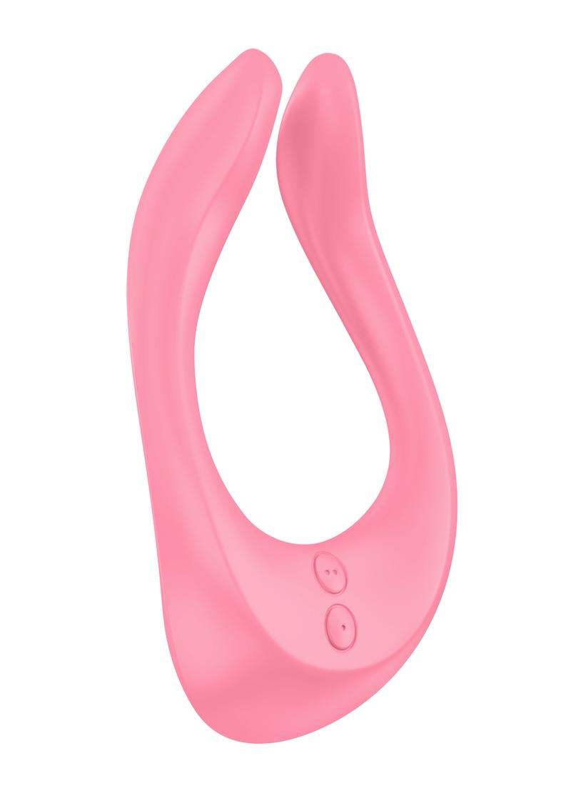 Satisfyer Partner Multifun 2 Silicone Singles Or Partner Vibrator USB Rechargeable Waterproof Pink