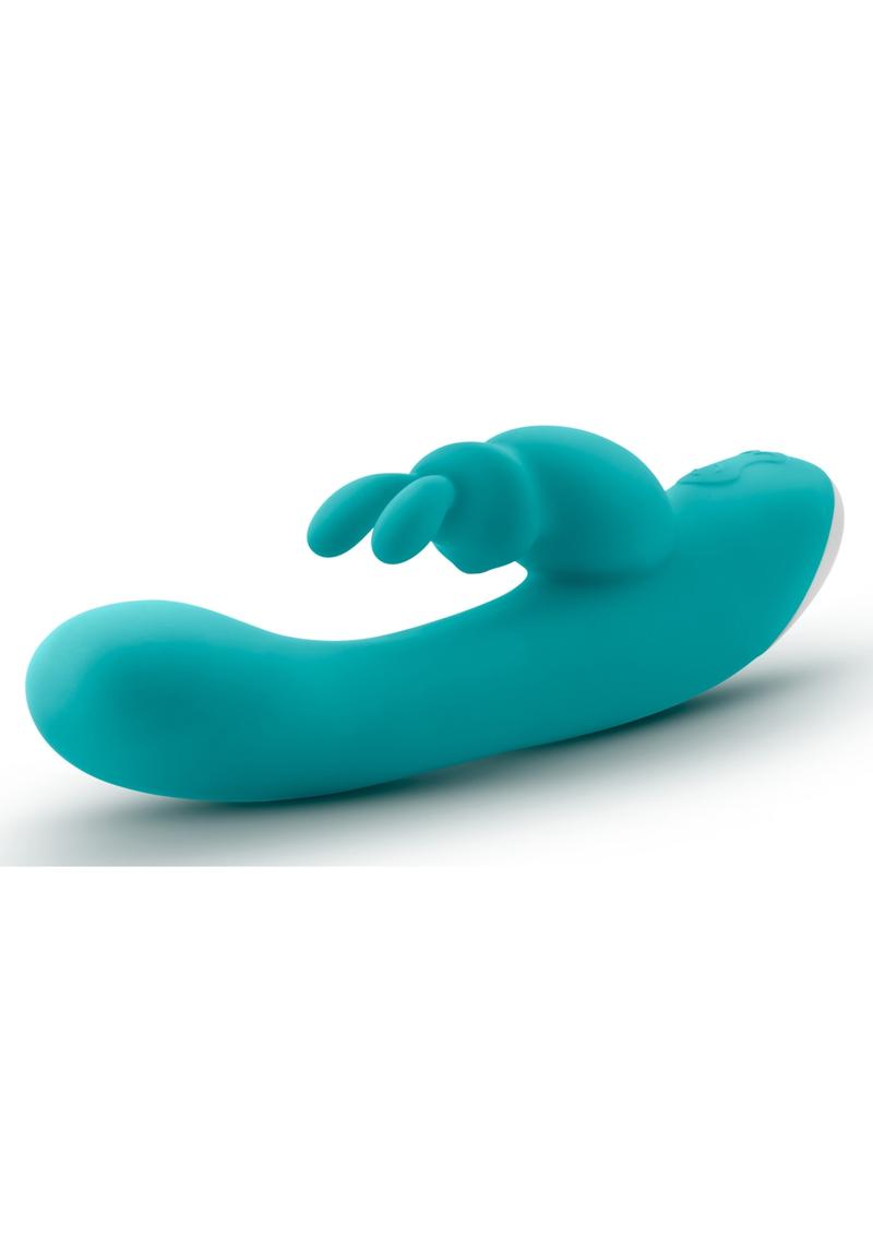 Conejitos de placer Hop Rave Rabbit de silicona recargables e impermeables de color azul