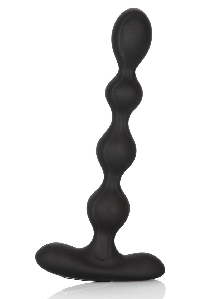 Sonda anal de silicona flexible recargable por USB Eclips Slender Beads, resistente al agua, color negro, 7 pulgadas