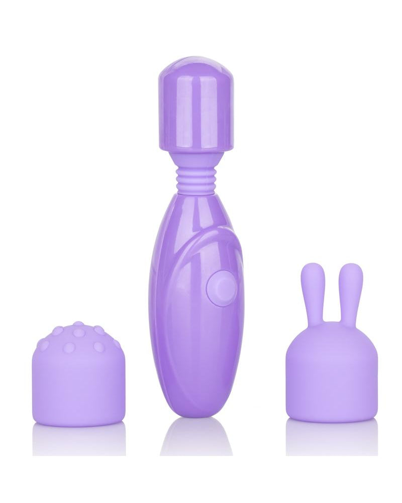 Mini masajeador recargable por USB Olivia Intimate Basics de la Dra. Laura Berman con accesorios, resistente al agua, morado, 4 pulgadas
