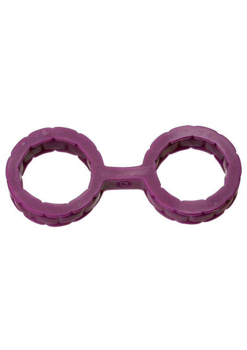 Japanese Style Bondage Silicone Cuffs Small Purple 6.4 Inch