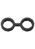 Japanese Style Bondage Silicone Cuffs Small Black 6.4 Inch