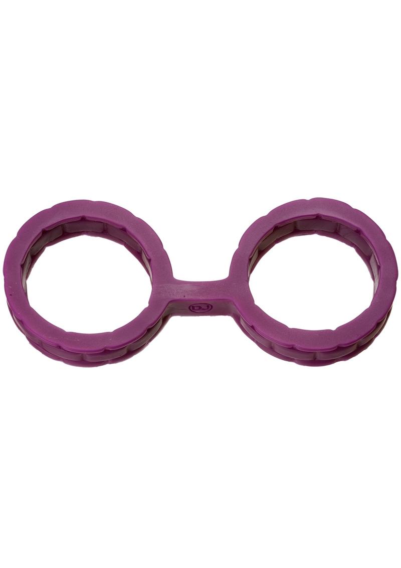 Japanese Style Bondage Silicone Cuffs Large Purple 6.9 Inch