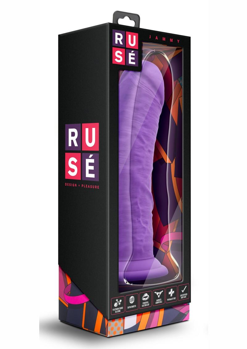 Ruse Jammy Silicone Realistic Dildo Purple 8 Inch