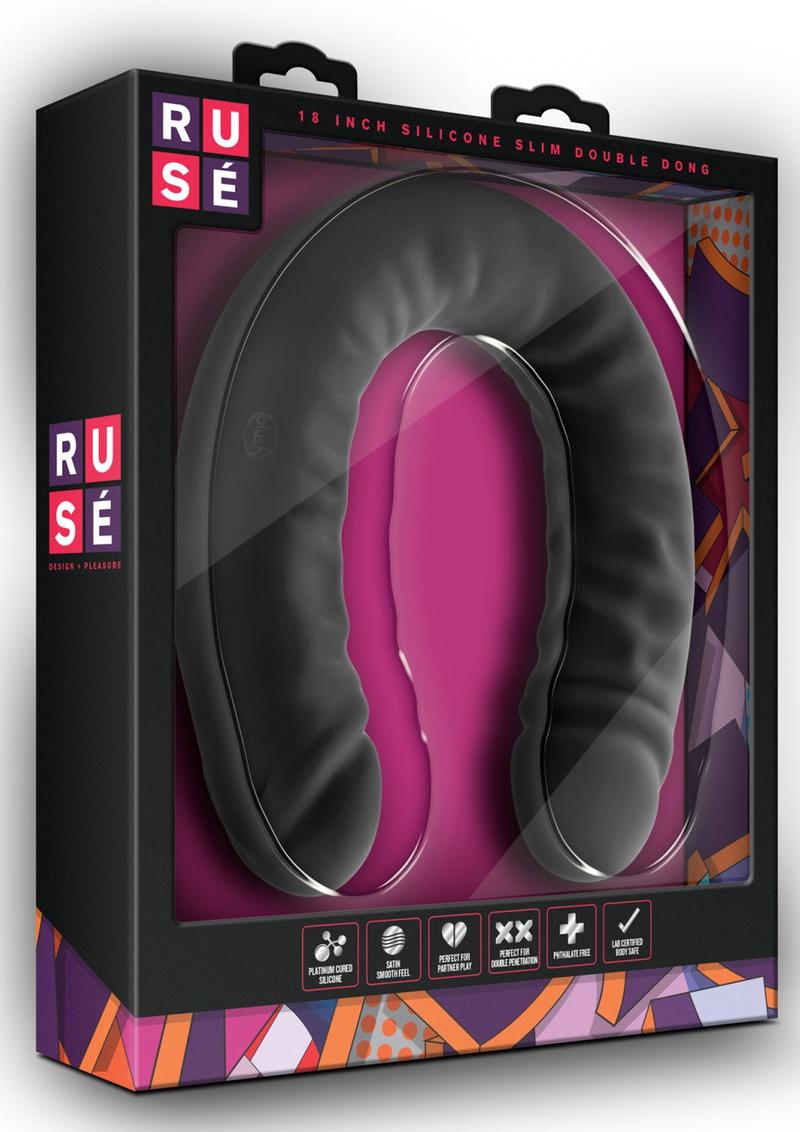 Ruse 18 Inch Silicone Double Dildo Black