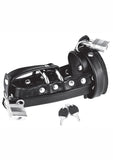 Blue Line C and B Gear Gimp Cock Locking Chastity Sheath With Double Metal Cock Ring