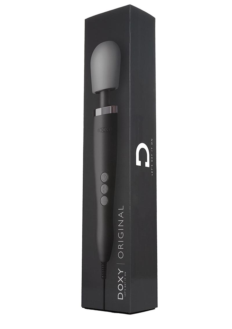 DOXY Plug-In Vibrating Wand Body Massager Black