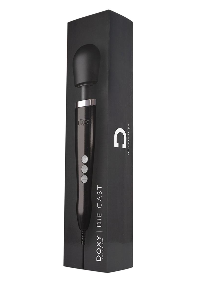 DOXY Die Cast Plug-In Vibrating Wand Body Massager Metal Black