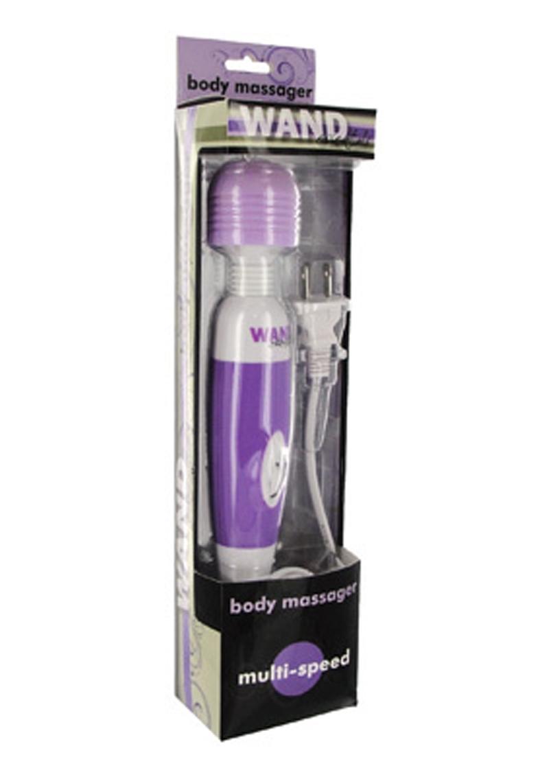 Masajeador con varita enchufable de múltiples velocidades y cuello flexible Wand Essentials de 10 pulgadas, color morado