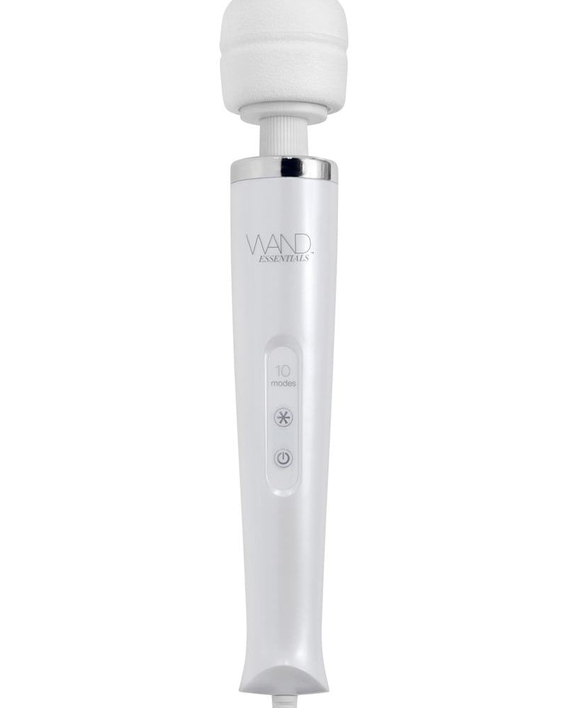 Masajeador de varita con enchufe y 10 funciones Spellbinder Flexi-Neck de Wand Essentials, color blanco, 12,75 pulgadas