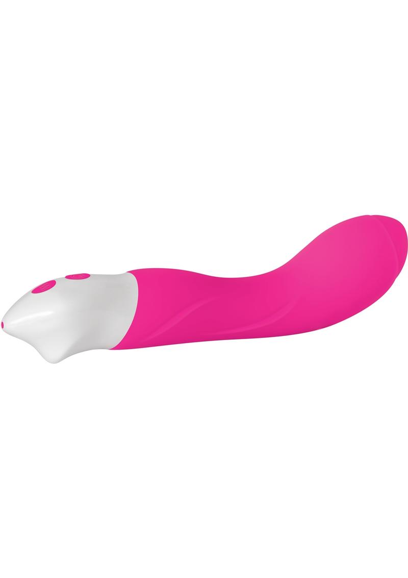 Buxom G Smooth Silicone USB Rechargeable G-Spot Vibrator Waterproof Pink 8 Inches