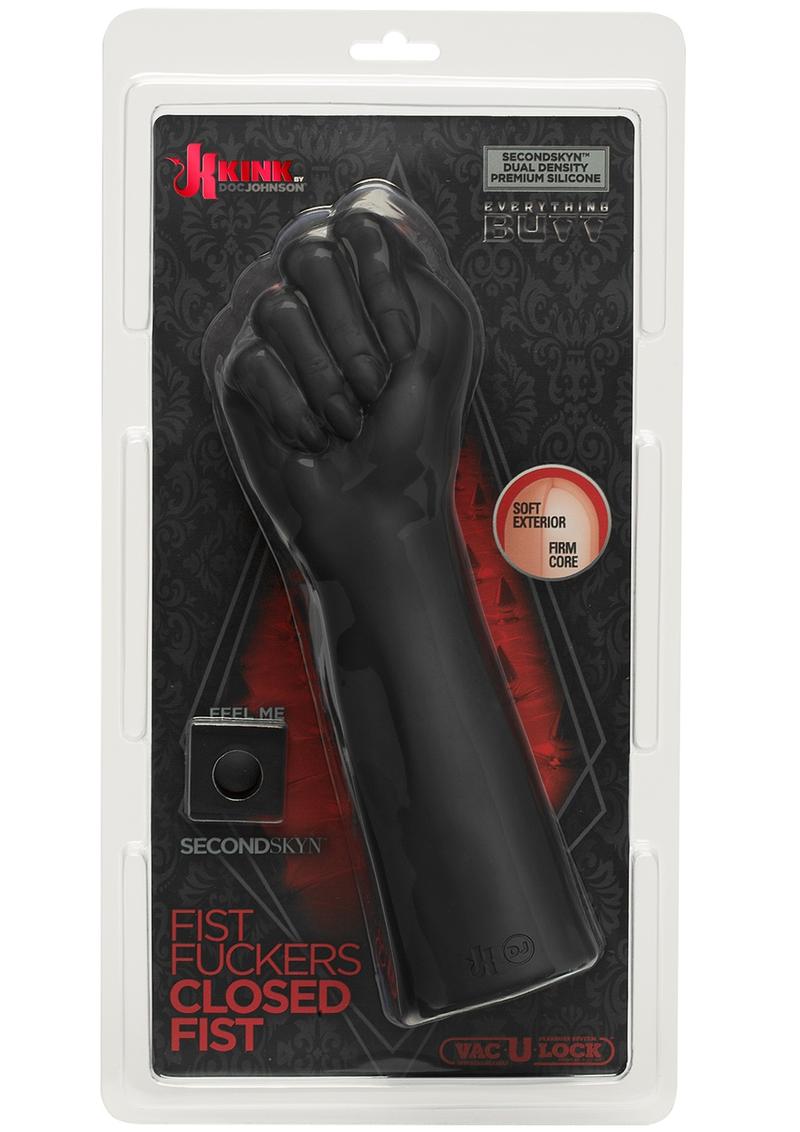 Kink Fist Fuckers Closed Fist Dual Density Silicone Probe Black 10 Inch