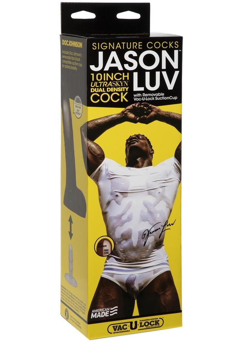 Pene realista de doble densidad Jason Luv Ultraskyn de 10 pulgadas, color negro