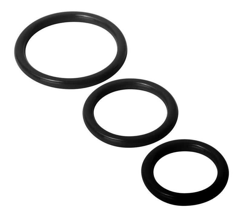 "Trinity Silicone Cock Rings - Black TV-SP130-BLK"