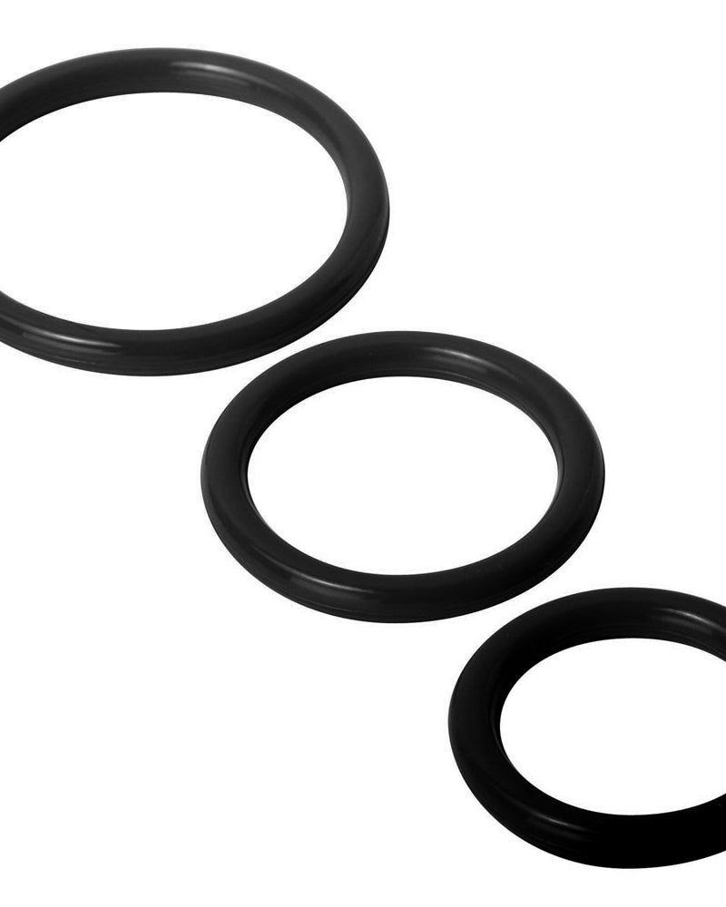 "Trinity Silicone Cock Rings - Black TV-SP130-BLK"