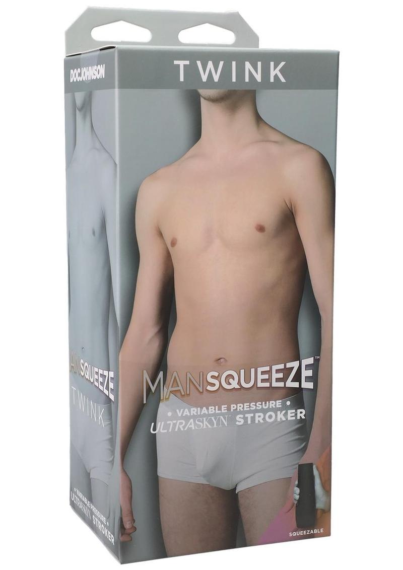 Man Squeeze Twink Variable Pressure Ultraskyn Stroker Anal Masturbator Vanilla 8 Inch