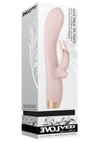 Vibrador de silicona con doble motor recargable por USB Golden Bunny, resistente al agua, oro rosa, 7,75 pulgadas