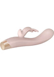 Vibrador de silicona con doble motor recargable por USB Golden Bunny, resistente al agua, oro rosa, 7,75 pulgadas