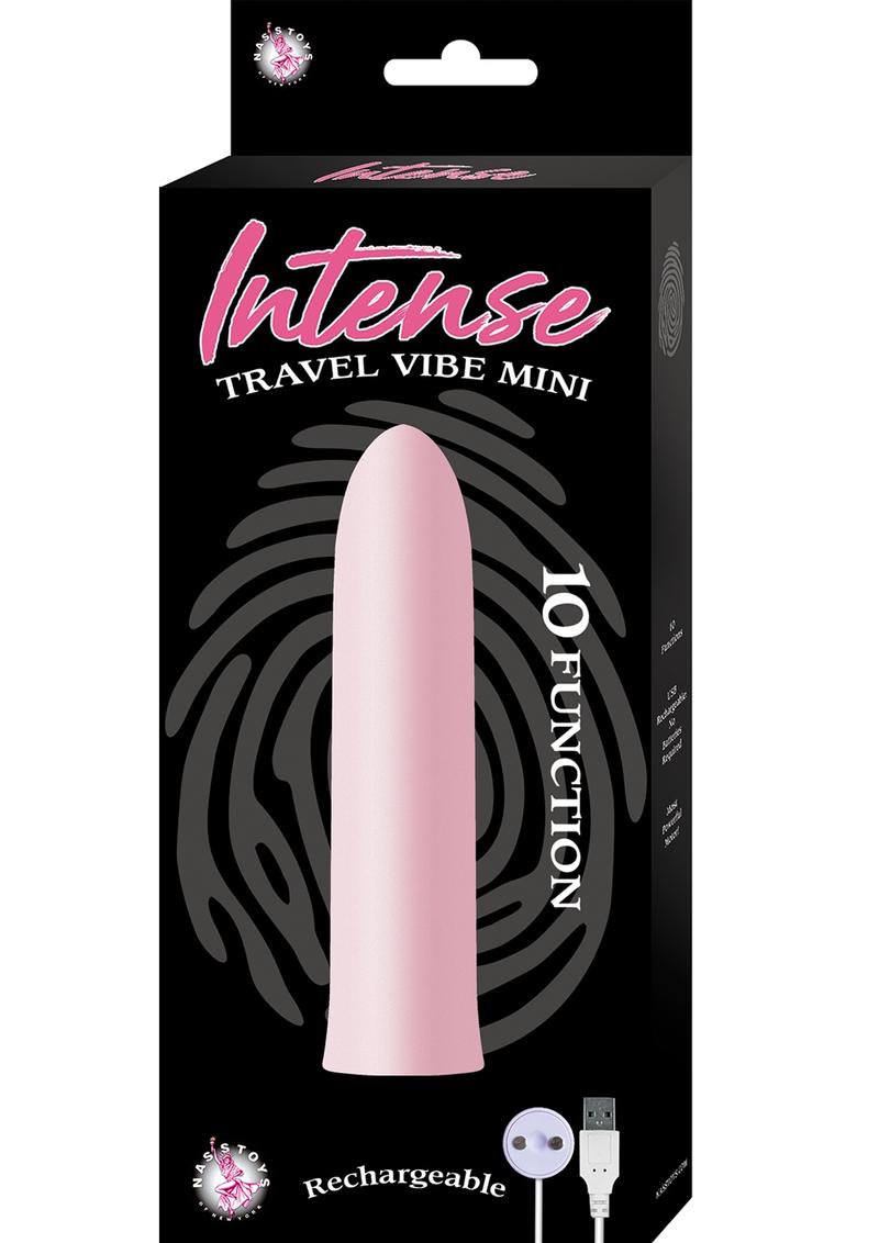 Intense Travel Vibe Mini 10 Function USB Rechargeable Waterproof Pink 4 Inch