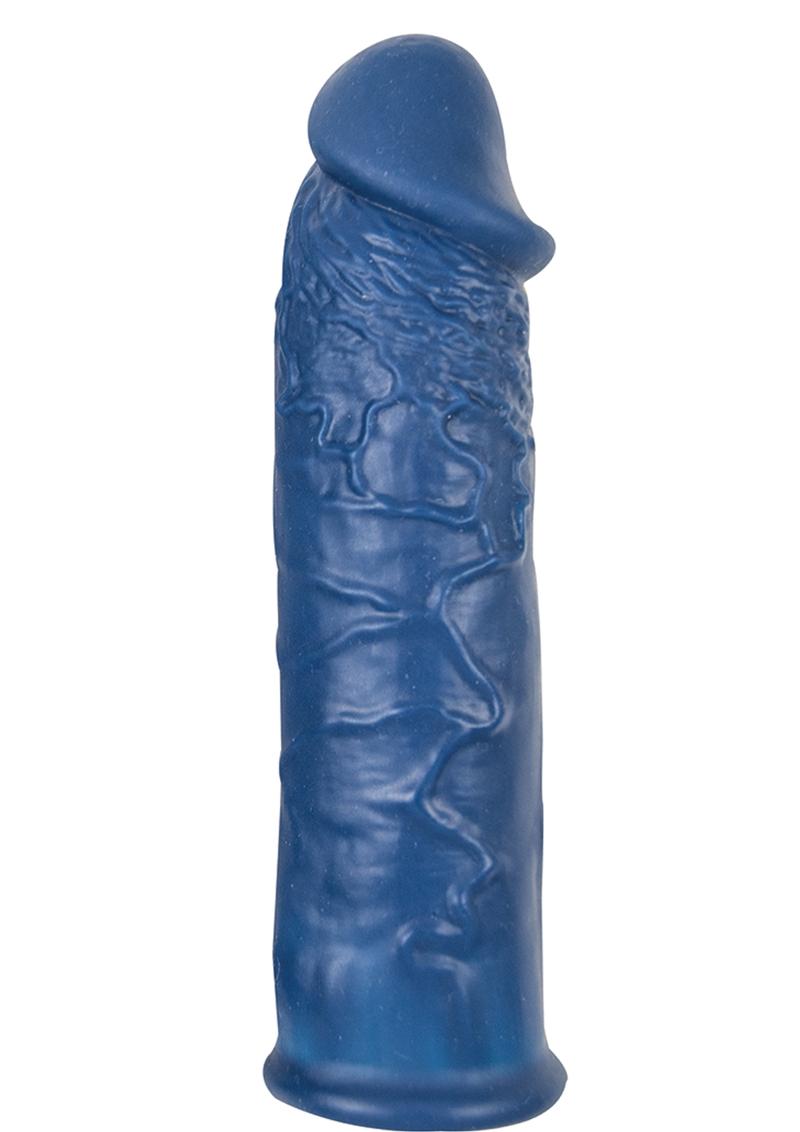 La mejor funda para el pene de silicona realista resistente al agua de color azul de 6 pulgadas