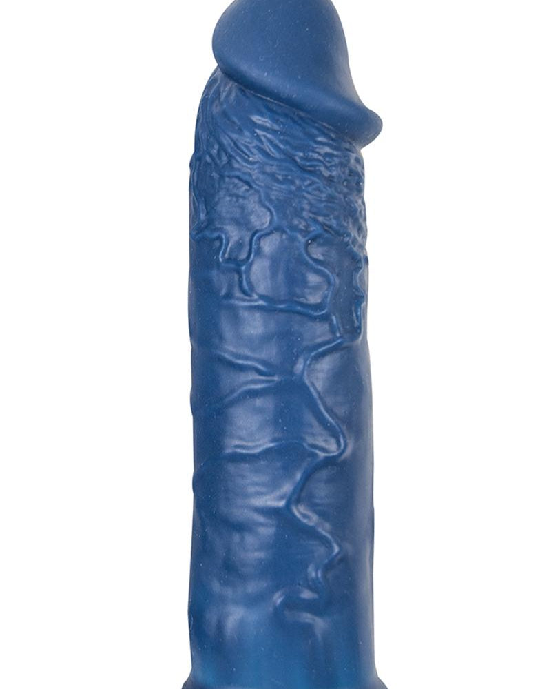 La mejor funda para el pene de silicona realista resistente al agua de color azul de 6 pulgadas