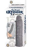 The Greatest Extender Penis Sleeve Silicone Realistic Waterproof Grey 6 Inch