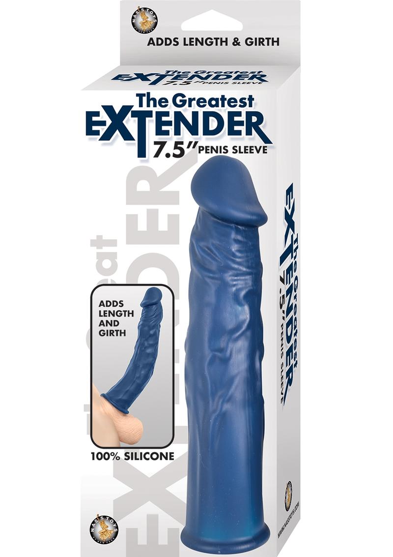 La mejor funda para el pene de silicona realista resistente al agua de color azul de 7,5 pulgadas