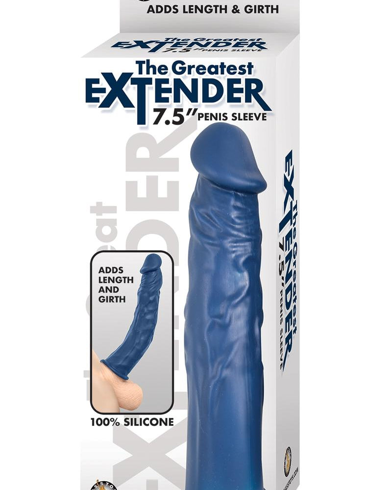 La mejor funda para el pene de silicona realista resistente al agua de color azul de 7,5 pulgadas
