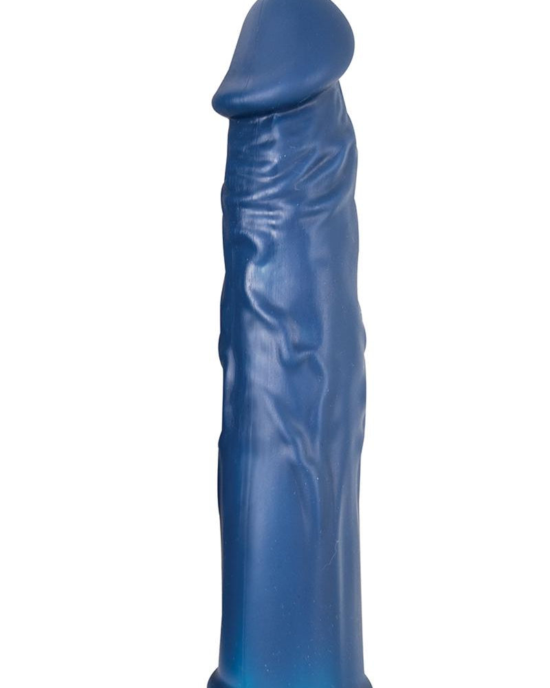 La mejor funda para el pene de silicona realista resistente al agua de color azul de 7,5 pulgadas
