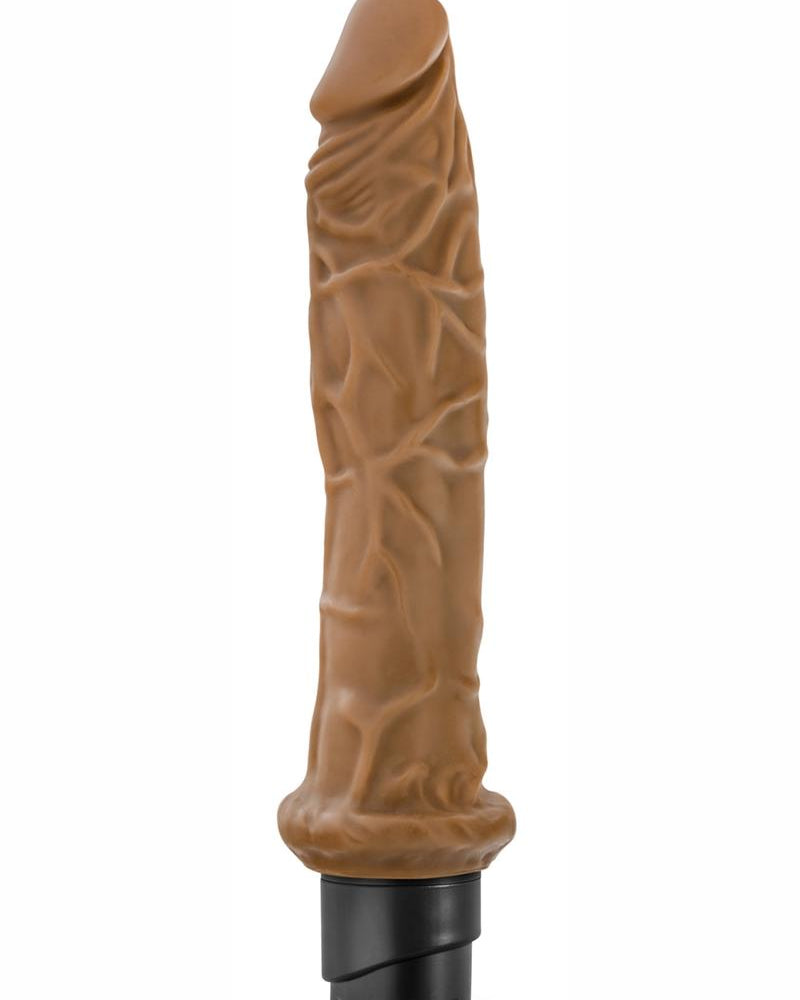 Dr. Skin Cock Vibe 8 Realistic Vibrator Splashproof Mocha 9.75 Inch