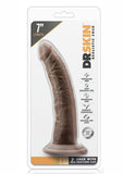 Pene realista de Dr. Skin con ventosa de chocolate de 7 pulgadas