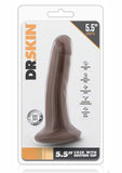 Pene realista Dr. Skin con ventosa de chocolate de 5,5 pulgadas