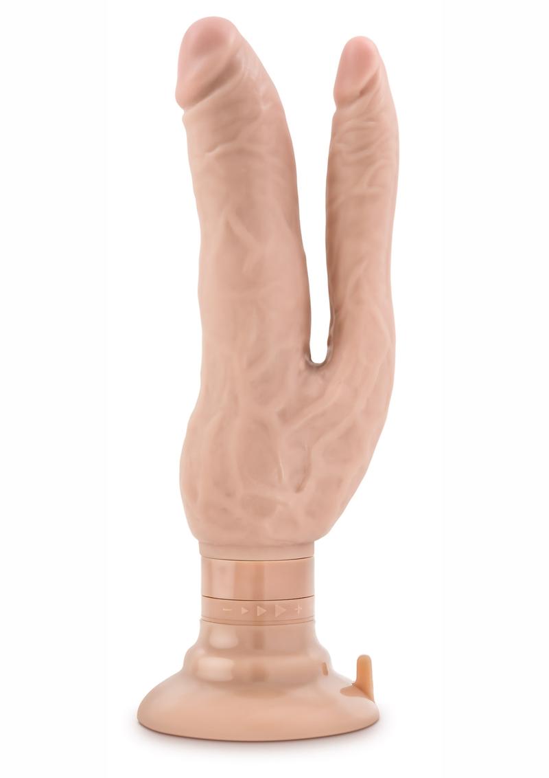 Dr. Skin Double Vibe Realistic Double Penetration Dildo Showerproof Beige 7 Inch