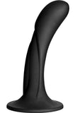 Arnés de consolador curvo de silicona Vac U Lock G-Spot de 6,5 pulgadas, color negro