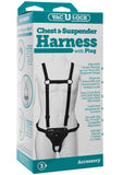 Vac U Lock Chest and Suspender Harness With Plug Adjustable Straps Black