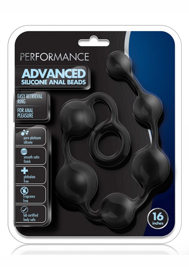 Performance Silicone Anal Beads 16 Inch Black