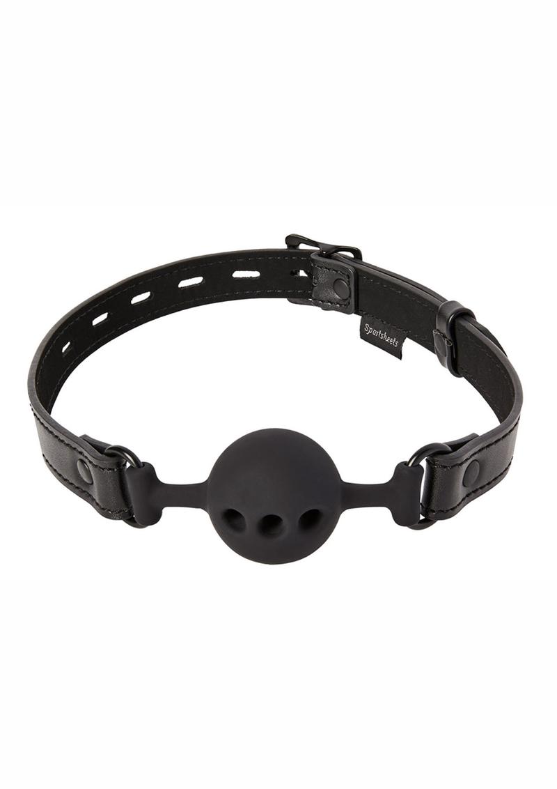 Saffron Breathable Silicone Ball Gag Black