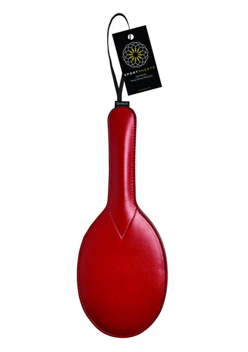 Pala de ping pong color azafrán roja
