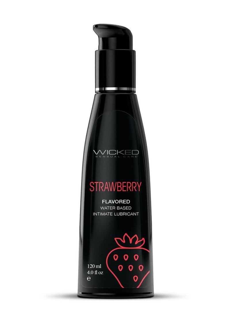 Lubricante a base de agua Wicked Aqua Strawberry de 4 oz