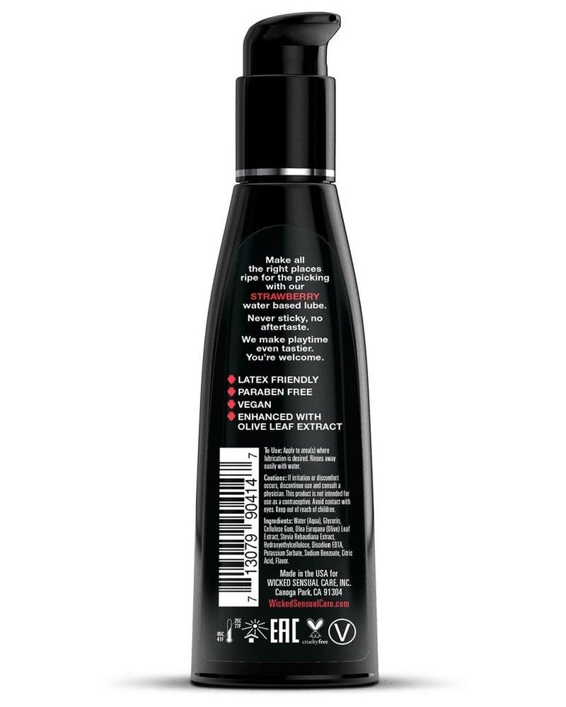 Wicked Aqua Strawberry Lube 4oz Water Based