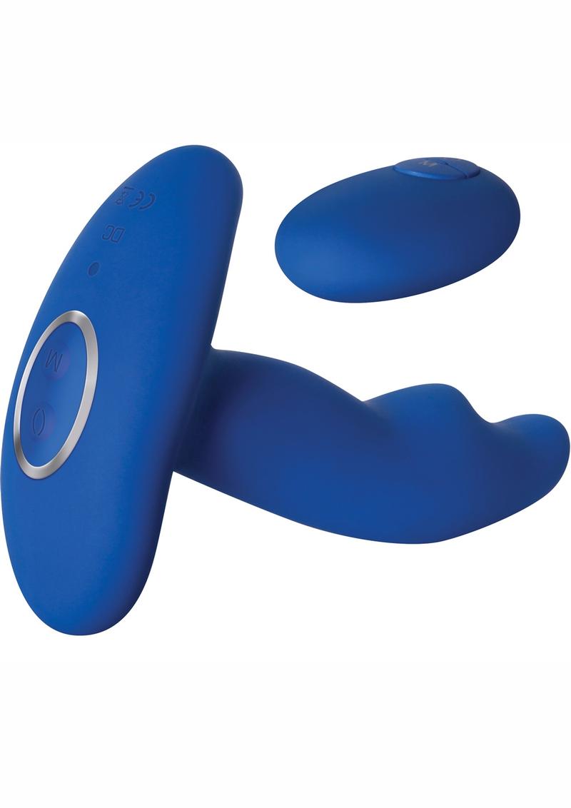 El Gran Estimulador de Próstata Vibrador de Silicona Azul