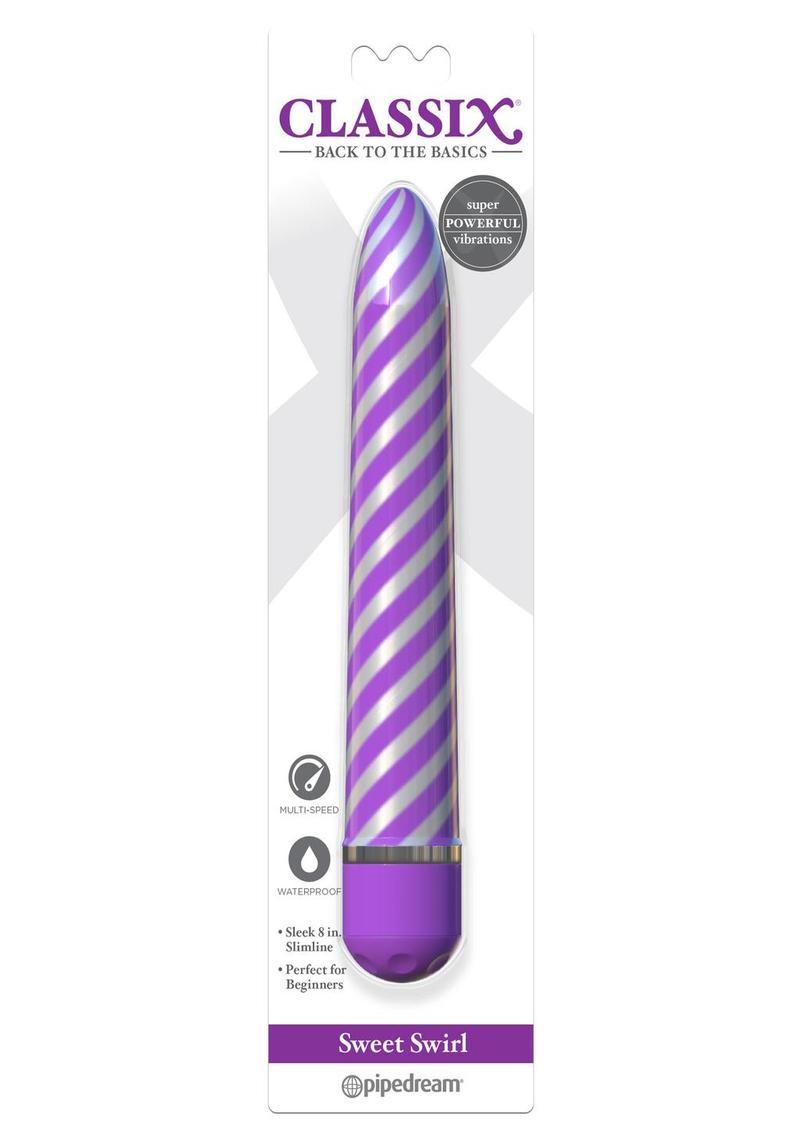 Sweet Swirl Vibrator Purple 8 inch Multi Speed Waterproof