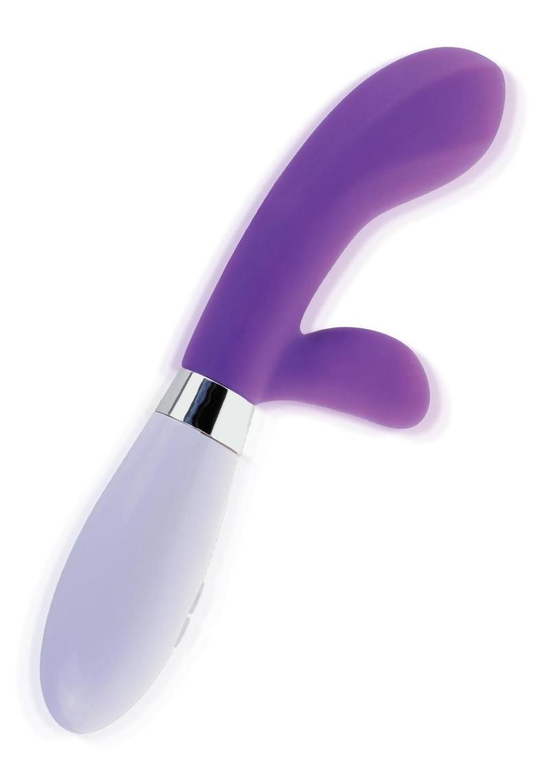 Vibrador multifunción de silicona para punto G y conejo morado