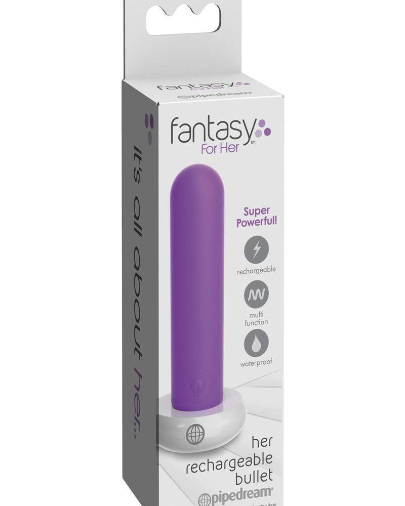 Vibrador bala recargable Fantasy For Her resistente al agua y con múltiples velocidades, color morado