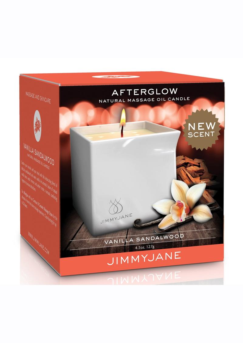 JimmyJane Afterglow Natural Massage Oil Candle Vanilla Sandalwood 4.5 Ounces