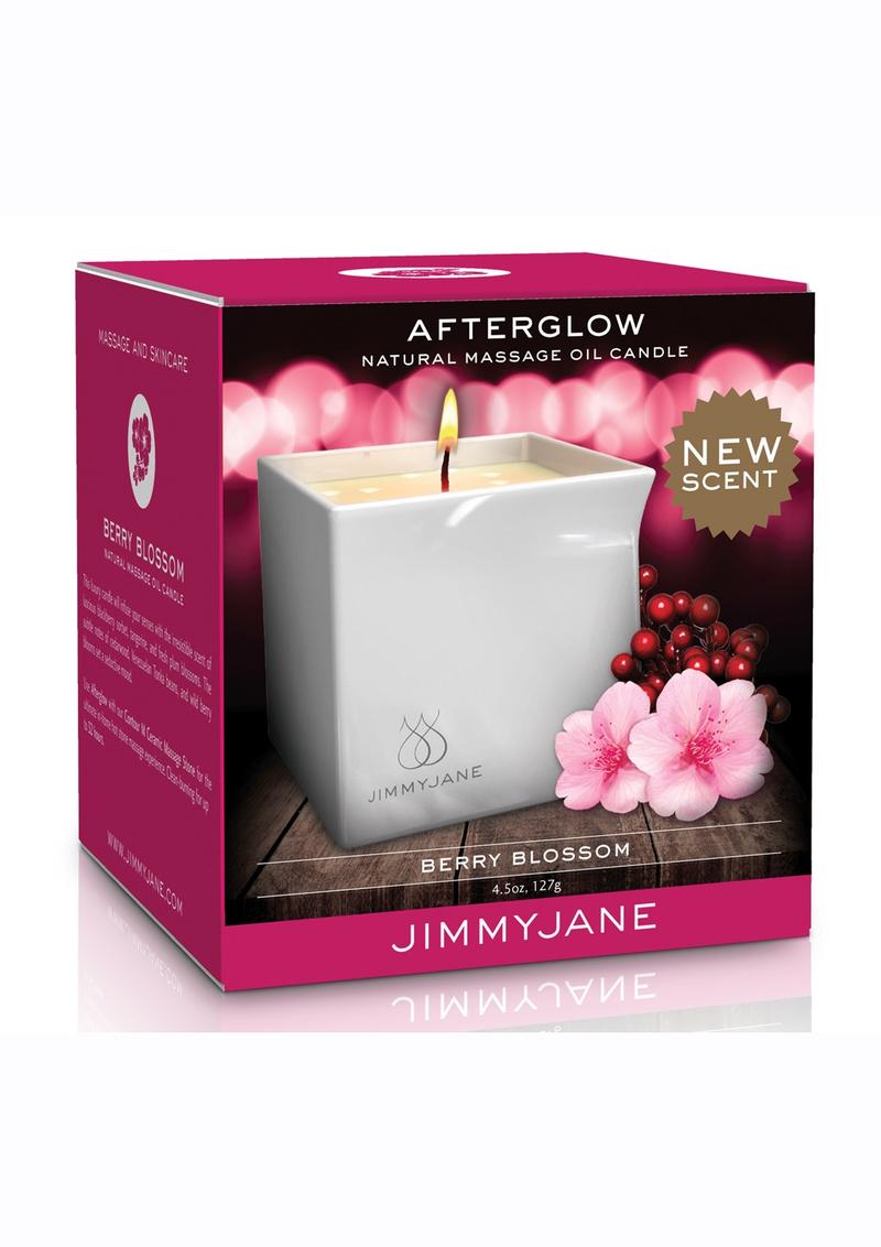 JimmyJane Afterglow Natural Massage Oil Candle Berry Blossom 4.5 Ounces